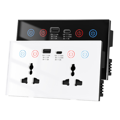 Tuya Smart Wall Socket φωνητικός έλεγχος WIFI Alexa Power Monitor Οικιακή αυτοματοποίηση ΗΠΑ ΕΕ Ηνωμένο Βασίλειο Plug USB Type-C socket 10A