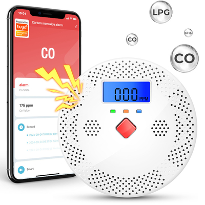 Tuya Wifi ανιχνευτής μονοξειδίου του άνθρακα Smart Air Quality Monitor CO Sound Light Alarm Detector LCD ψηφιακή οθόνη οικιακός δοκιμαστής ποιότητας αέρα