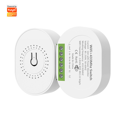 SMATRUL 16A έξυπνος διακόπτης οθόνης ρεύματος Tuya WiFi & RF433 ασύρματος διακόπτης Mini 2-Way ModuleTimer Εργασία με Google Home & Alexa