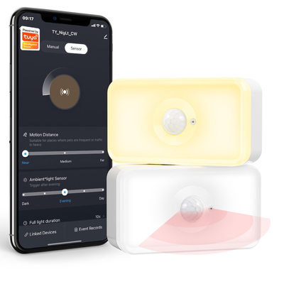 Καλή τιμή Tuya αισθητήρας κίνησης LED PIR WiFi Ανθρώπινο σώμα αισθητήρα κίνησης ζεστό λευκό διχρωματικό αισθητήρα νυχτερινού φωτός τύπου c σε απευθείας σύνδεση