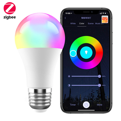Καλή τιμή Tuya Zigbee 10W έξυπνη λαμπτήρα E27 RGB LED λαμπτήρα Dimmable χρονοδιάγραμμα έξυπνη ζωή APP φωνητικό έλεγχο για Google Home Alexa σε απευθείας σύνδεση