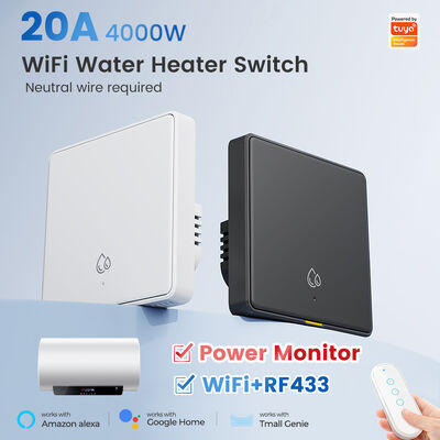 Καλή τιμή Διακόπτης WiFi RF433 20A για θερμοσίφωνα Tuya Smart Home 4000W Χρονισμός Αντίστροφη Μέτρηση Ασύρματος Διακόπτης Τοίχου APP Φωνητικός Έλεγχος με Alexa Google Home σε απευθείας σύνδεση