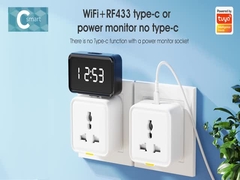 Tuya Universal Socket Type-C outlet 16A WiFi RF433 Ταξιδιωτικός προσαρμογός Tuya Smart Home Plug